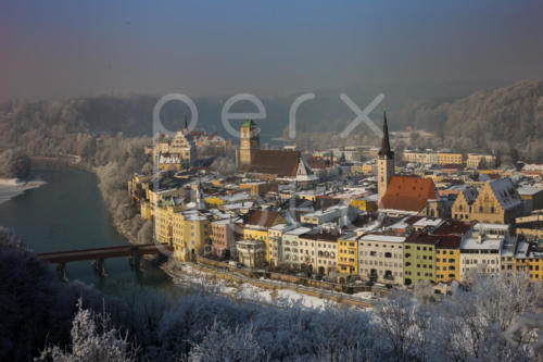 Wasserburg von der "Schönen Aussicht" im Winter